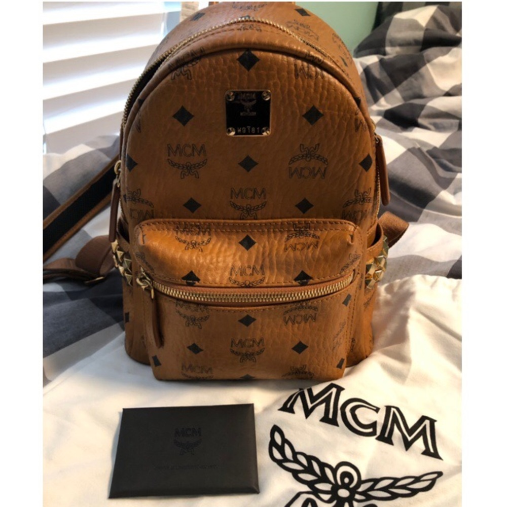 SOLD ! MCM Stark Side Studs Backpack in Visetos